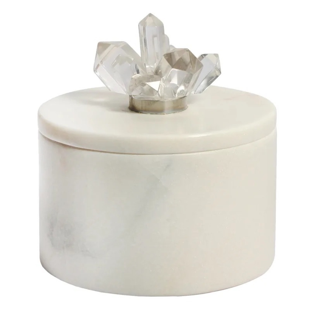 NWT at hiome Laila Ali Marbled Round Box with Crystal, 6